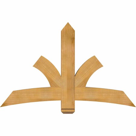 Ekena Millwork Davenport Rough Sawn Timber Gable Bracket, Western Red Cedar, 60"W x 38"H x 4"D x 6"F, 15/12 Pitch GBW060X38X0406DAV00RWR